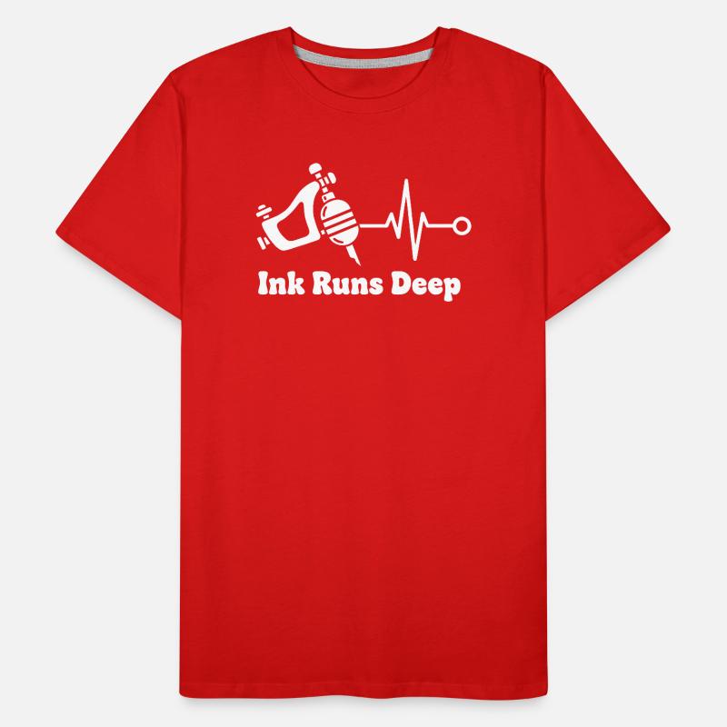Ink Runs Deep Tattoo Pulse Men's Premium Organic T-Shirt