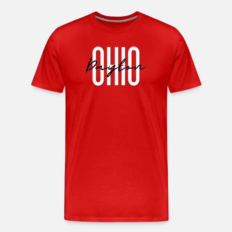 Ohio Script Overlay auf fetten Blockbuchstaben - Männer Premium Bio T-Shirt - Rot