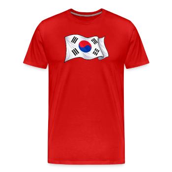 South Korea Flag - Men's Premium Organic T-Shirt - red - Front - Damien (186cm)