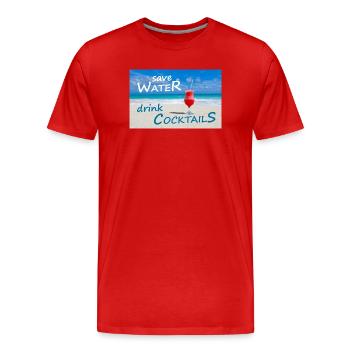 Cocktails - Men's Premium Organic T-Shirt - red - Front - Damien (186cm)