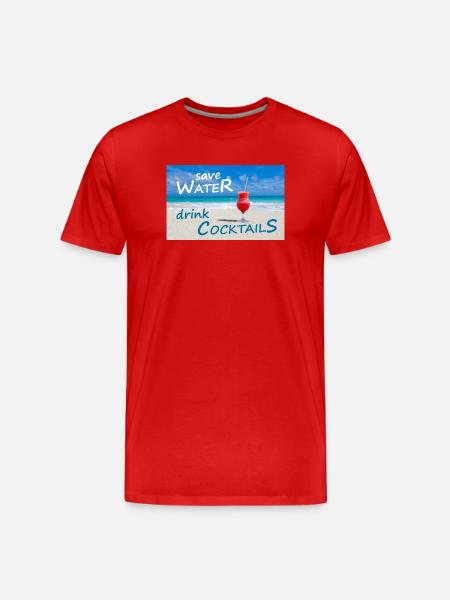 COCKTAILS - Männer Premium Bio T-Shirt - Rot