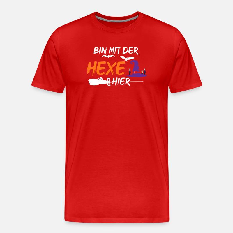Halloween Hexe - Männer Premium Bio T-Shirt - Rot
