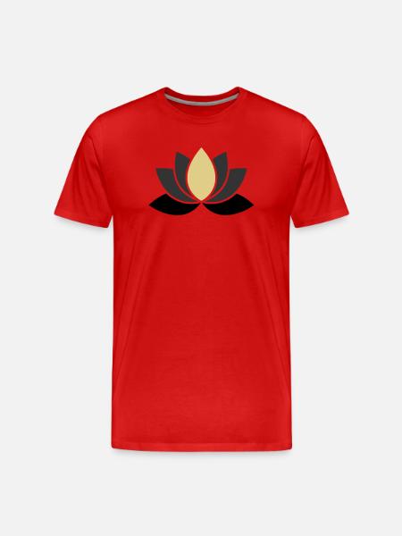 Edle Lotusblume Spa Wellness - Männer Premium Bio T-Shirt - Rot