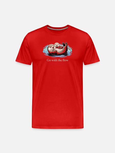 Otter Duo Go with the Flow - Men's Premium Organic T-Shirt - red