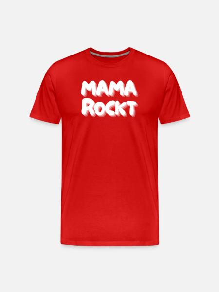Mama rockt - Männer Premium Bio T-Shirt - Rot
