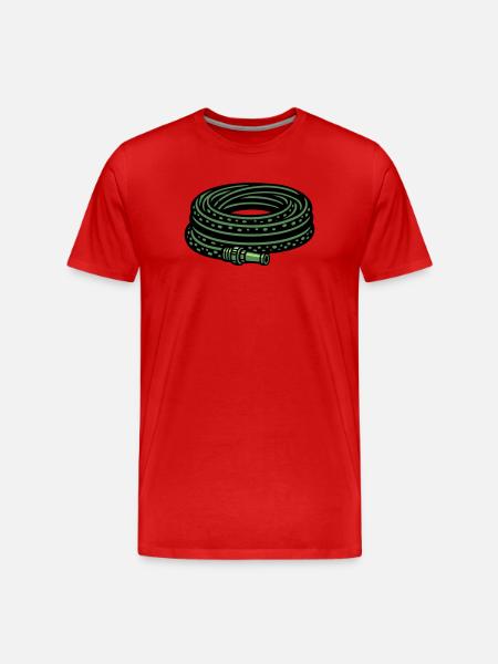 Gartenschlauch Wasser Garten - Männer Premium Bio T-Shirt - Rot
