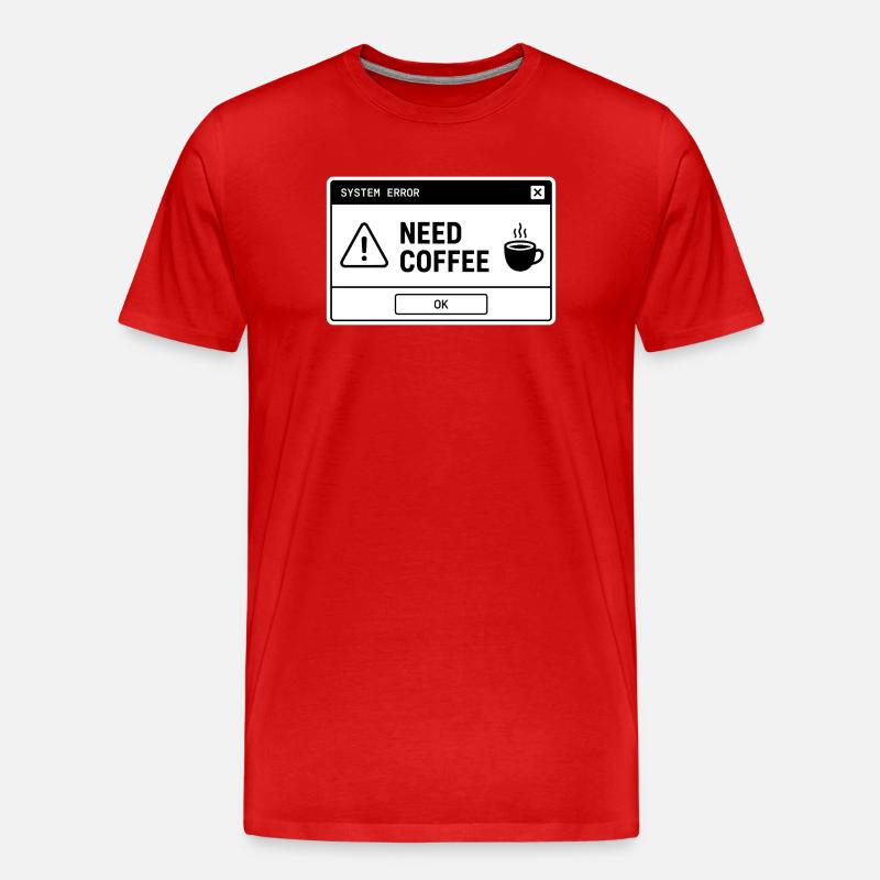  SYSTEM ⚠️ ERROR – NEED COFFEE  - Männer Premium Bio T-Shirt - Rot