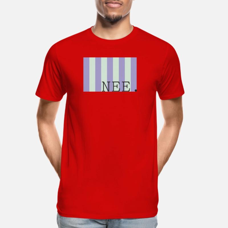 Nee Pastellstreifen Schrift Männer Premium Bio T-Shirt