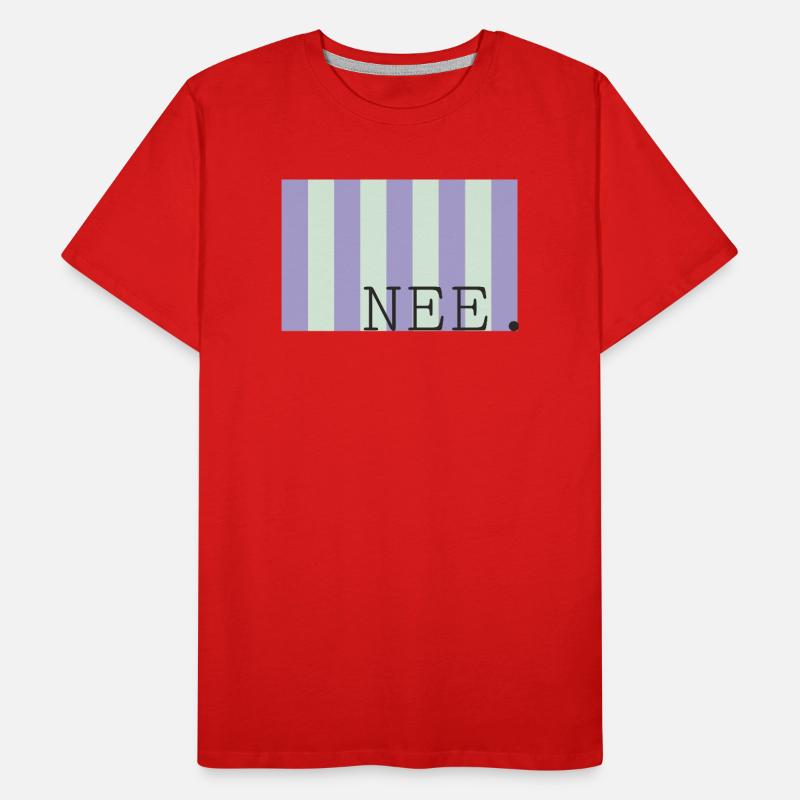 Nee Pastellstreifen Schrift Männer Premium Bio T-Shirt