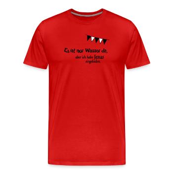 Jesus eingeladen - Männer Premium Bio T-Shirt - Rot - Vorne - Damien (186cm)
