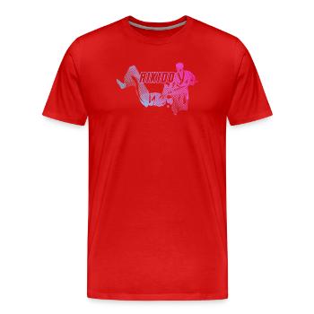 Dynamische Aikido-Frauen Nage no Jo Silhouette - Männer Premium Bio T-Shirt - Rot - Vorne - Damien (186cm)