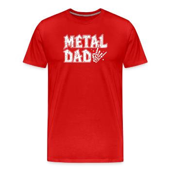 Metal Dad Gift Dad Heavy Metal Rock - Männer Premium Bio T-Shirt - Rot - Vorne - Damien (186cm)