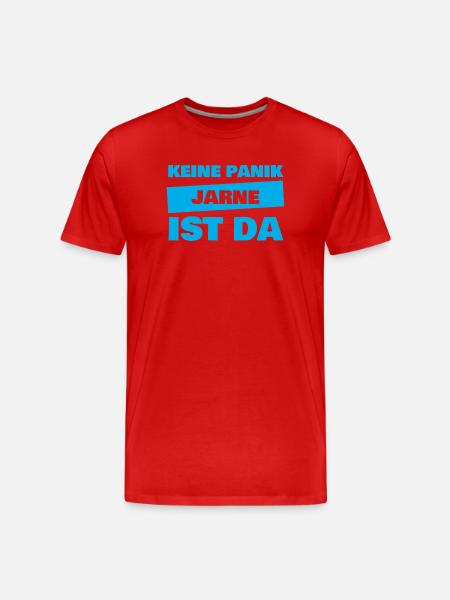 Keine Panik: Jarne Ist Da - Männer Premium Bio T-Shirt - Rot