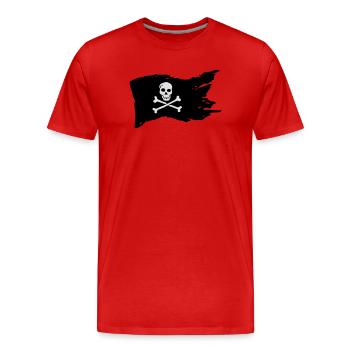 Piratenflagge (Farben anpassbar!) - Männer Premium Bio T-Shirt - Rot - Vorne - Damien (186cm)