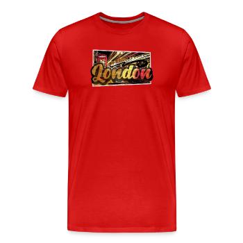 Londres - T-shirt bio Premium Homme - rouge - Devant - Damien (186cm)