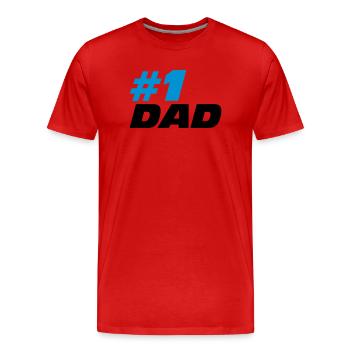#1 Dad - Männer Premium Bio T-Shirt - Rot - Vorne - Damien (186cm)