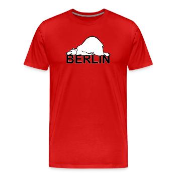 Berlin Deutschland Berliner Bär Wappentier Berlin - Männer Premium Bio T-Shirt - Rot - Vorne - Damien (186cm)
