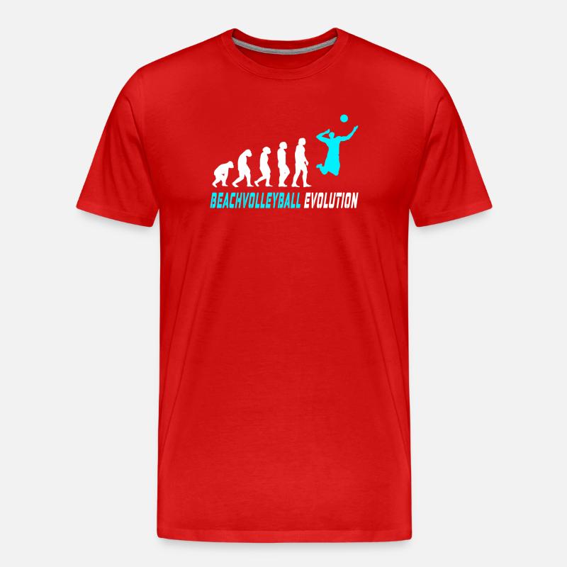 Beachvolleyball Evolution Design / Geschenkidee - Männer Premium Bio T-Shirt - Rot