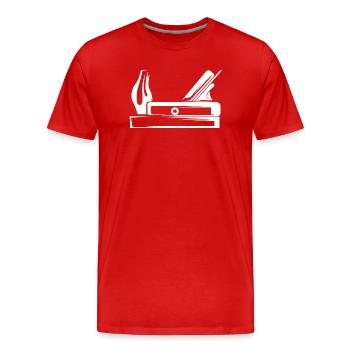 Hobel Werkzeug Tischler Schreiner Symbol Logo icon - Männer Premium Bio T-Shirt - Rot - Vorne - Damien (186cm)