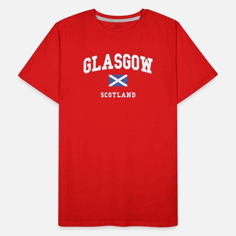 Graphique du drapeau de l’Écosse de Glasgow T-shirt bio Premium Homme