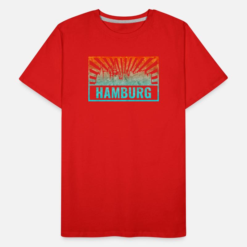 Hamburg Skyline Gradient Men's Premium Organic T-Shirt