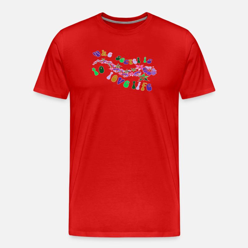 Tiara Blume - Männer Premium Bio T-Shirt - Rot