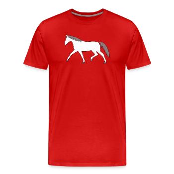 Pferd Schimmel Pferde Wallach Pferdehof Pony Kind - Männer Premium Bio T-Shirt - Rot - Vorne - Damien (186cm)