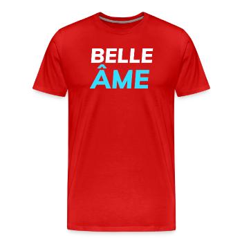 belle âme - T-shirt bio Premium Homme - rouge - Devant - Damien (186cm)