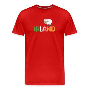 Schaf Irland - Männer Premium Bio T-Shirt - Rot - Vorne - Damien (186cm)