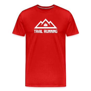 Course en sentier - T-shirt bio Premium Homme - rouge - Devant - Damien (186cm)