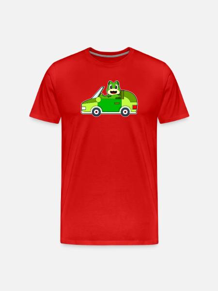 Frosch Auto - Männer Premium Bio T-Shirt - Rot