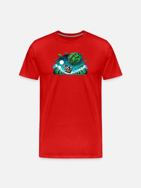 Leaf Lift Kuh-Reise - Männer Premium Bio T-Shirt - Rot
