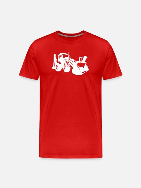 Bagger Radlader Baugeräteführer Silhouette - Männer Premium Bio T-Shirt - Rot