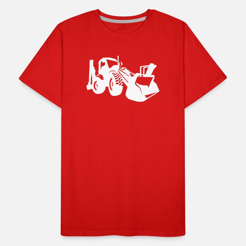 Excavator Wheel Loader Construction Equipment Operator Silhouette Men's Premium Organic T-Shirt