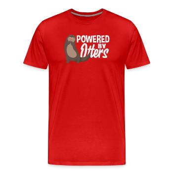 Angetrieben Von Sea Otter Cartoon - Männer Premium Bio T-Shirt - Rot - Vorne - Damien (186cm)