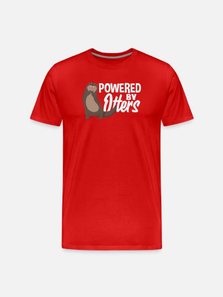 Powered by Sea Otter Cartoon - Men's Premium Organic T-Shirt - red