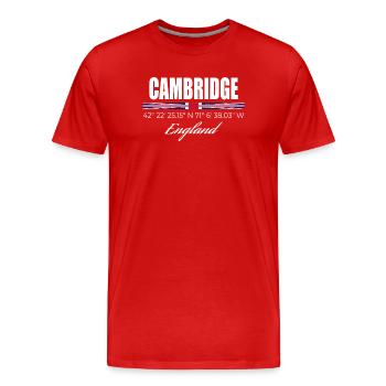 Cambridge - Männer Premium Bio T-Shirt - Rot - Vorne - Damien (186cm)