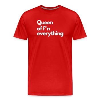 Queen - Men's Premium Organic T-Shirt - red - Front - Damien (186cm)