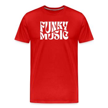 Funky Musique Monochrome audacieux - T-shirt bio Premium Homme - rouge - Devant - Damien (186cm)
