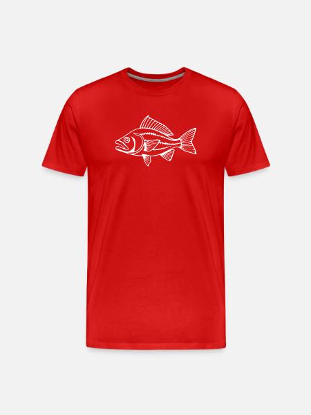Fish Angler T-shirt Gift Angler - Men's Premium Organic T-Shirt - red