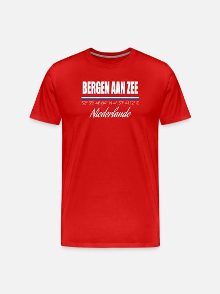 Bergen aan Zee - Männer Premium Bio T-Shirt - Rot