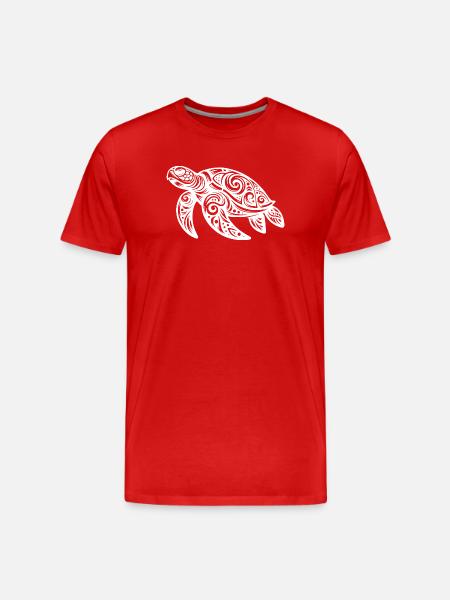 Tribal Magic – Turtle of Ornaments - Men's Premium Organic T-Shirt - red