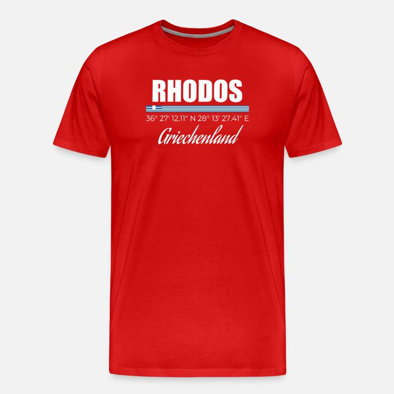 Rhodos - Männer Premium Bio T-Shirt - Rot