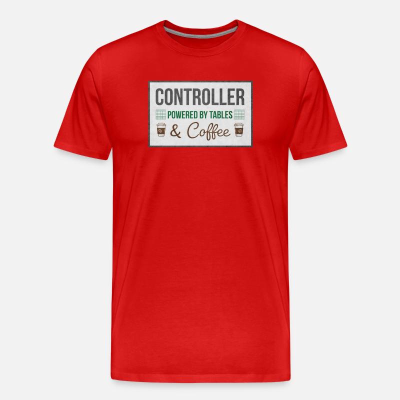 Controller Powered by Tables & Coffee - Männer Premium Bio T-Shirt - Rot
