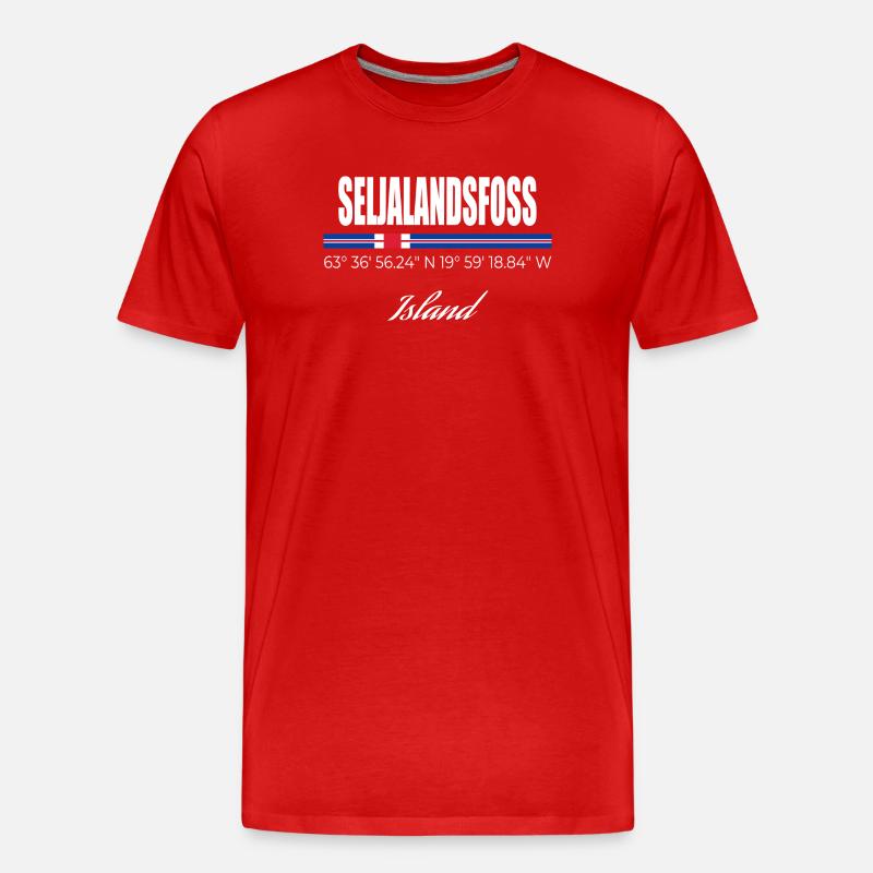 Seljalandsfoss - Männer Premium Bio T-Shirt - Rot