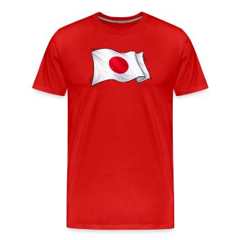 Japan-Flagge Illustration - Männer Premium Bio T-Shirt - Rot - Vorne - Damien (186cm)