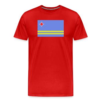 Aruba-Flagge - Männer Premium Bio T-Shirt - Rot - Vorne - Damien (186cm)