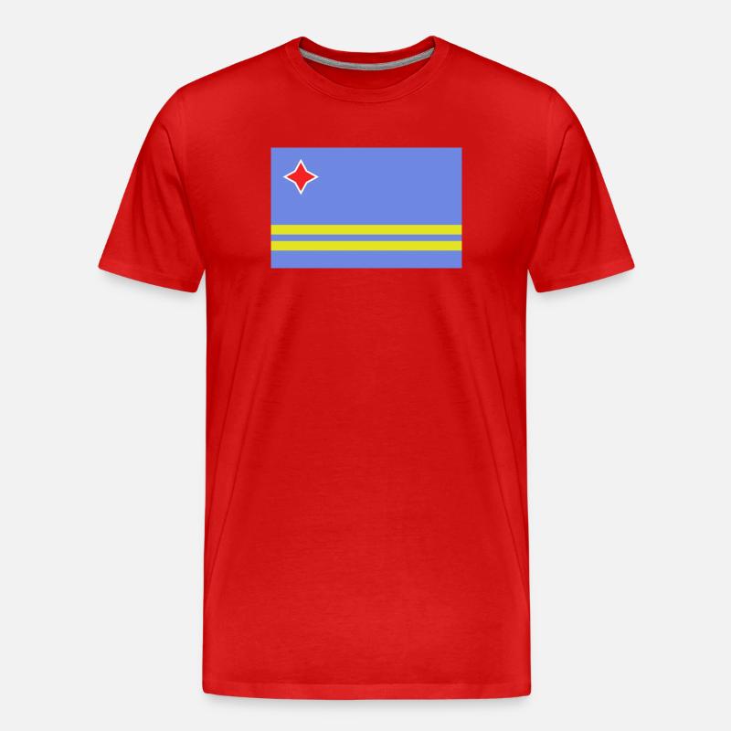 Aruba-Flagge - Männer Premium Bio T-Shirt - Rot