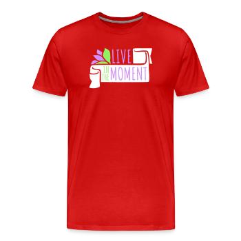 Live In The Moment Mindfulness Presence Awareness - Men's Premium Organic T-Shirt - red - Front - Damien (186cm)