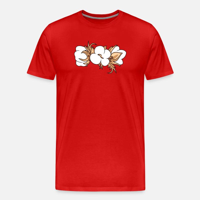 Blühende Baumwolle - Männer Premium Bio T-Shirt - Rot